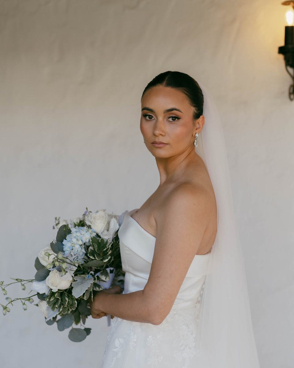 Bridal updo in Los Angeles by Blossom Beauty Team